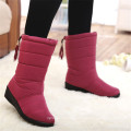 High quality wholesale fall women chunky warm winter high boots casual snow flat rubber base shoe for lady